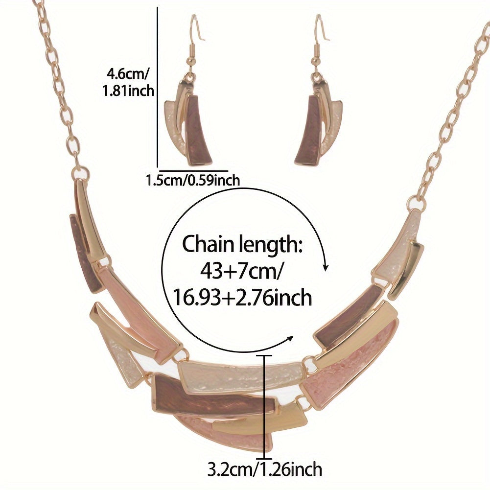 Golden Mosaic Statement Set – Designer Necklace & Earrings Set