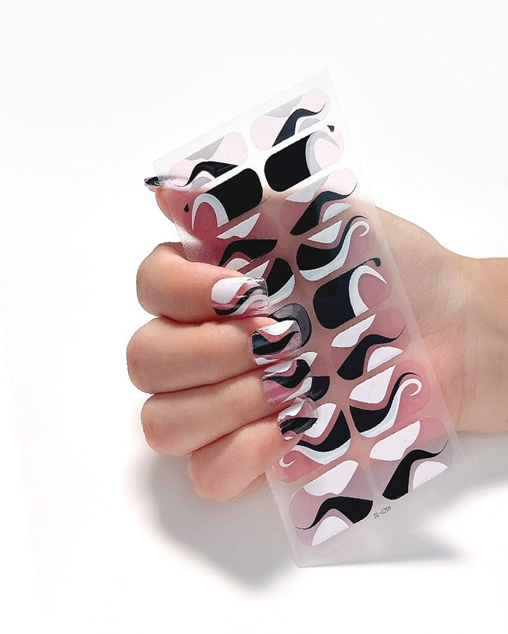 Black & White Overlay Nail Art Strips