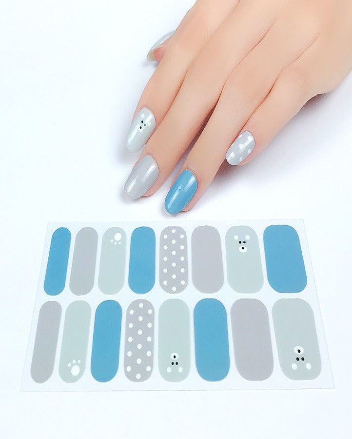 Blue Teddy Nail Art Strips
