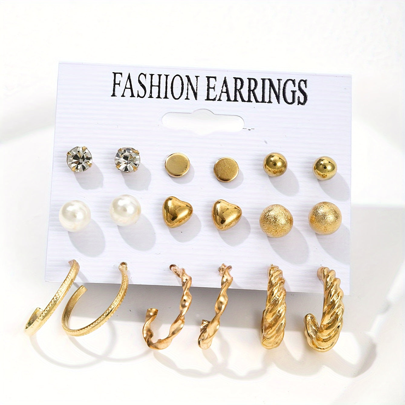 9 Sets of Gold Fashion Earring Set – Daily Wear to Party Style