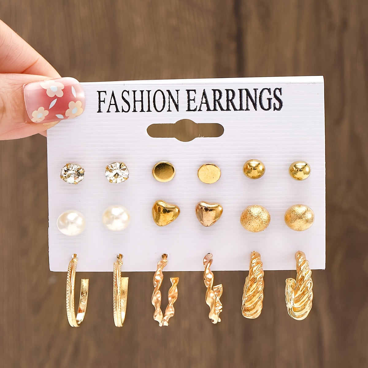 9 Sets of Gold Fashion Earring Set – Daily Wear to Party Style