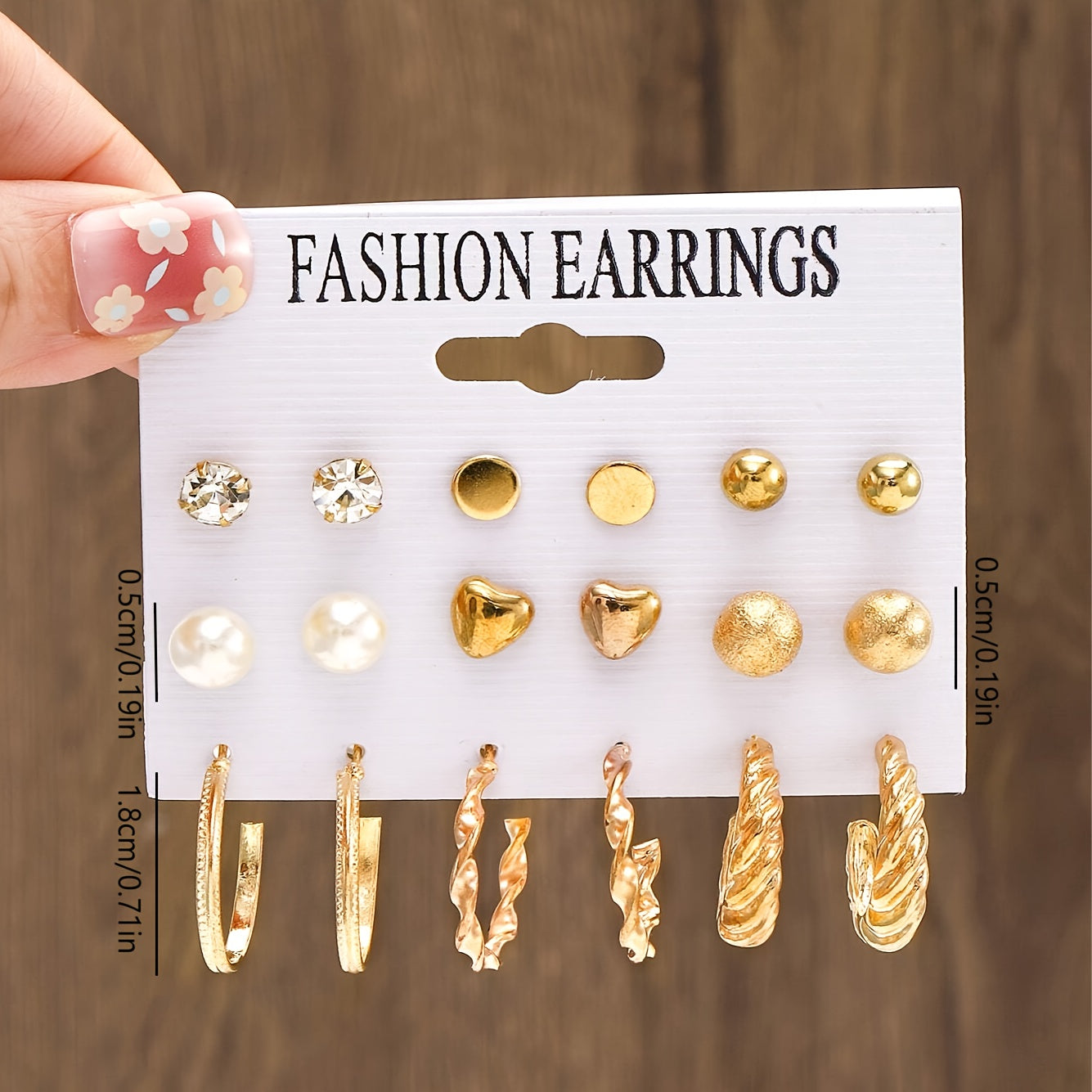 9 Sets of Gold Fashion Earring Set – Daily Wear to Party Style