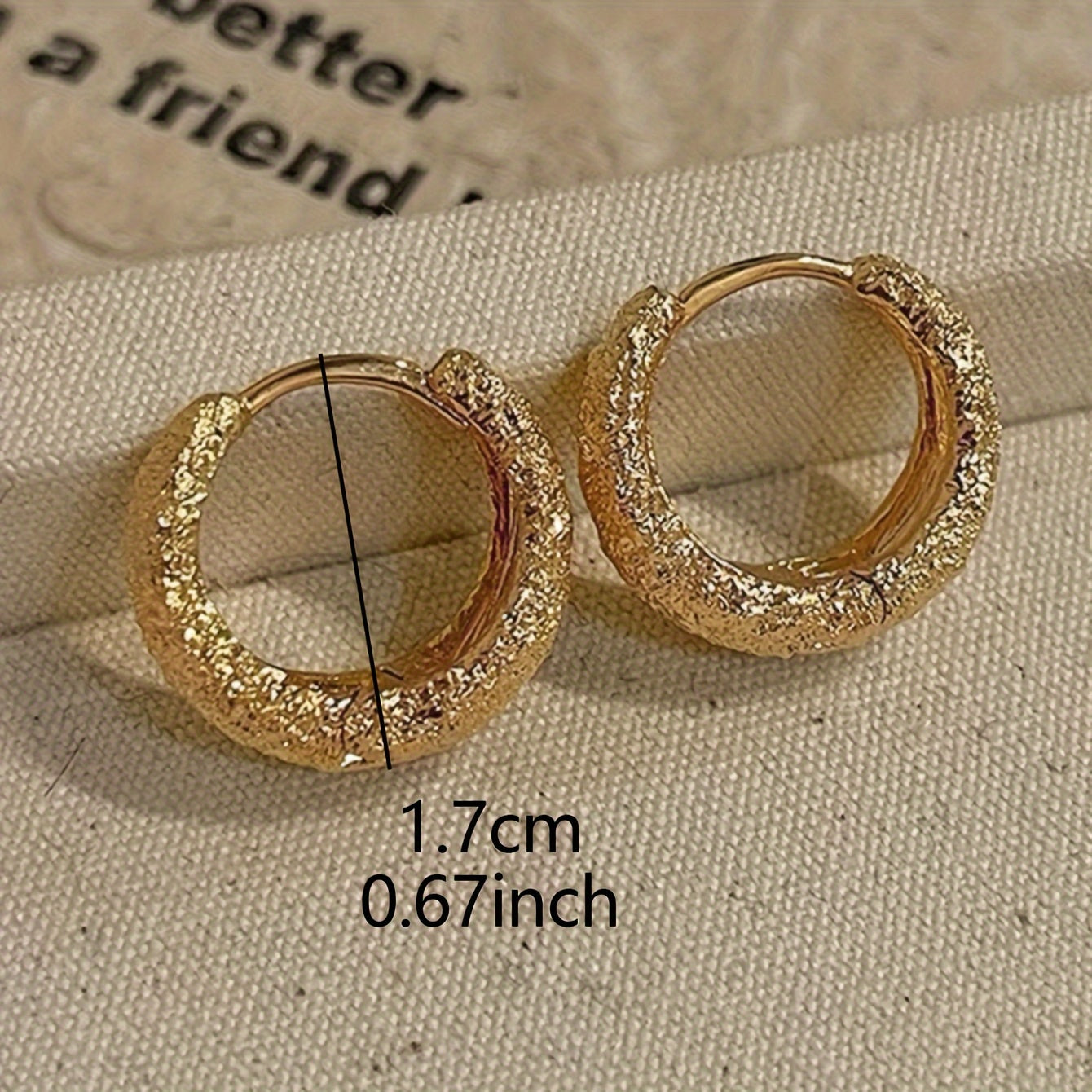 Golden Mirage Textured Hoops – Bold Matte Shine Statement Earrings