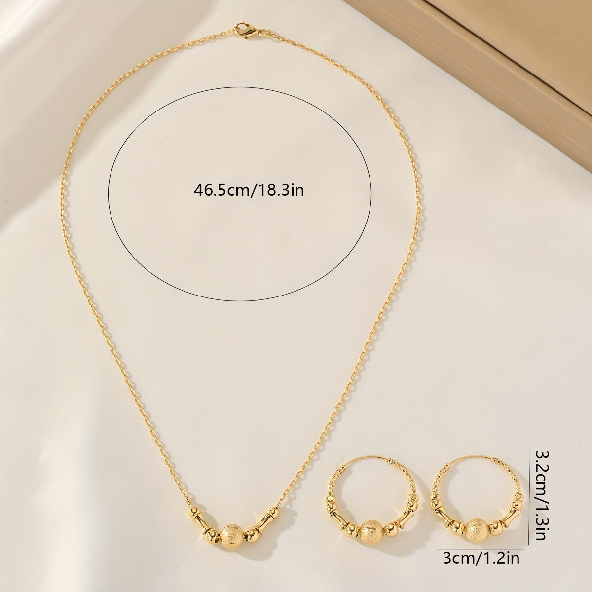 Golden Harmony Jewelry Set – Minimal Necklace & Hoop Earring Combo