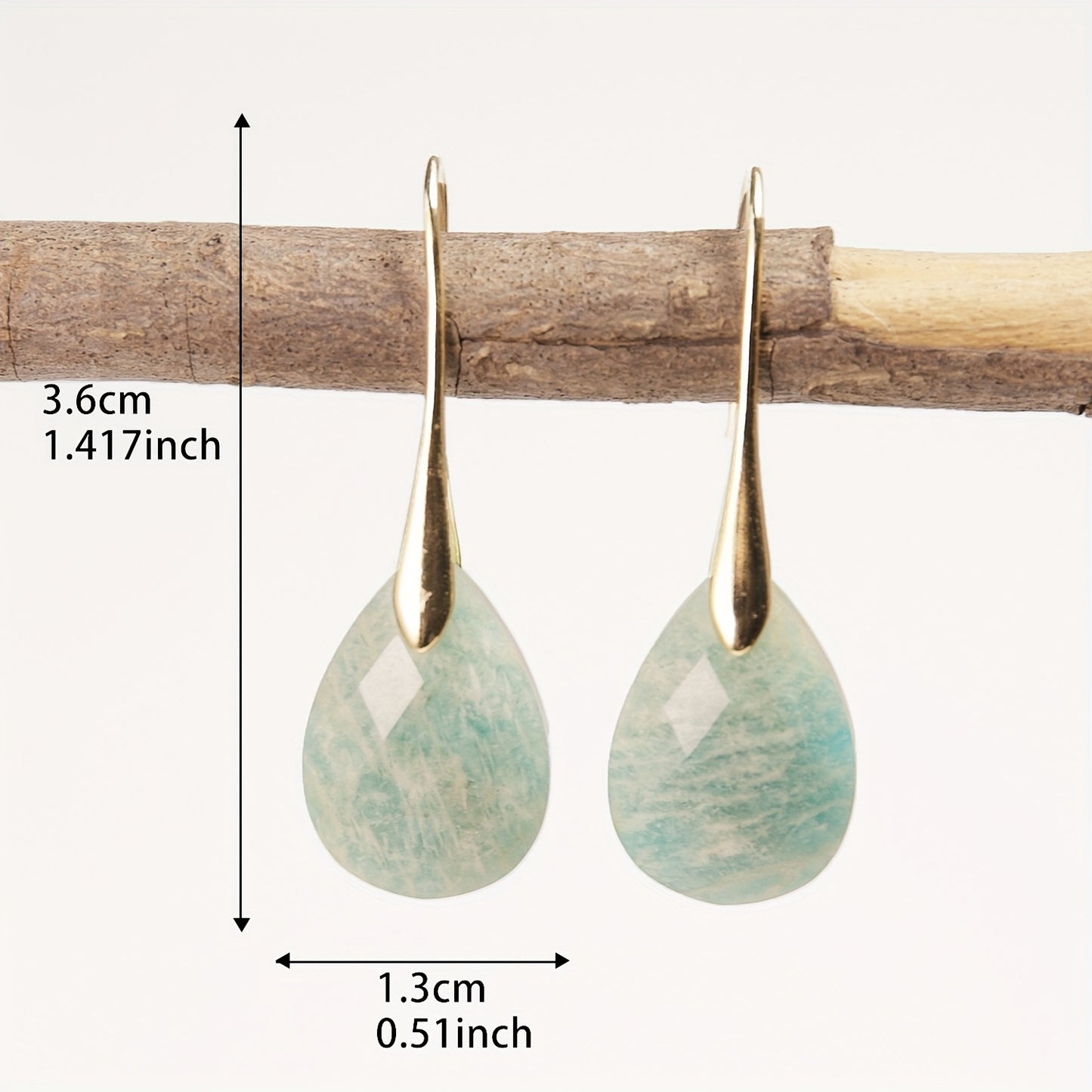 Ocean Mist Gem Drop Earrings – Gold & Aqua Elegance