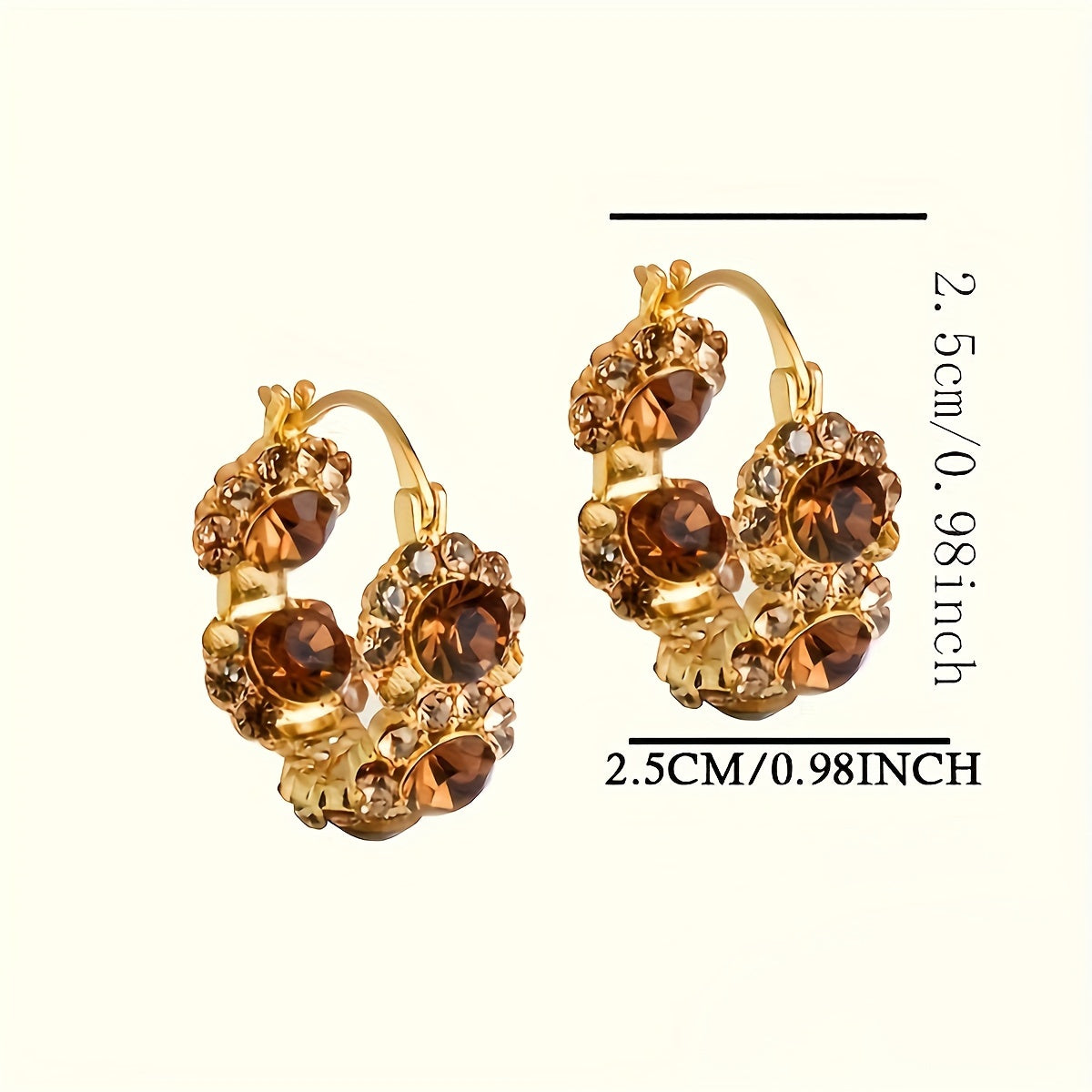 Midnight Luxe Crystal Hoops – Sparkling Gold Statement Earrings