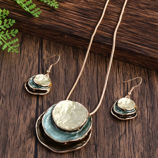 Layered Ocean Waves Necklace Set – Boho Chic Necklace & Earrings Set
