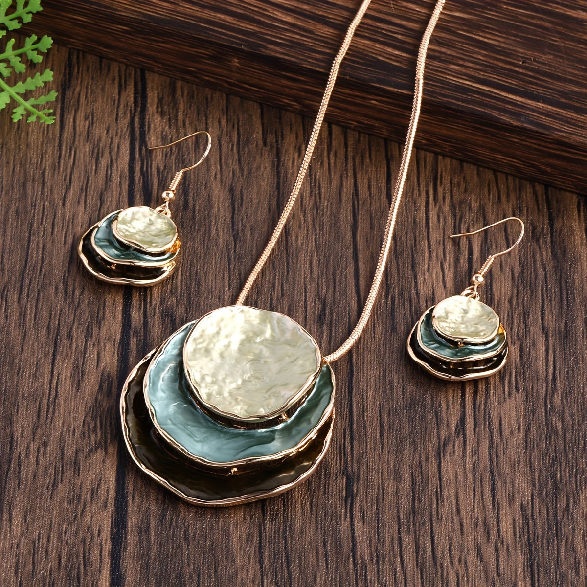 Layered Ocean Waves Necklace Set – Boho Chic Necklace & Earrings Set