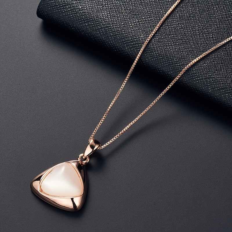 Rose Luxe TriStone Set – Elegant Rose Gold Necklace & Earring Set