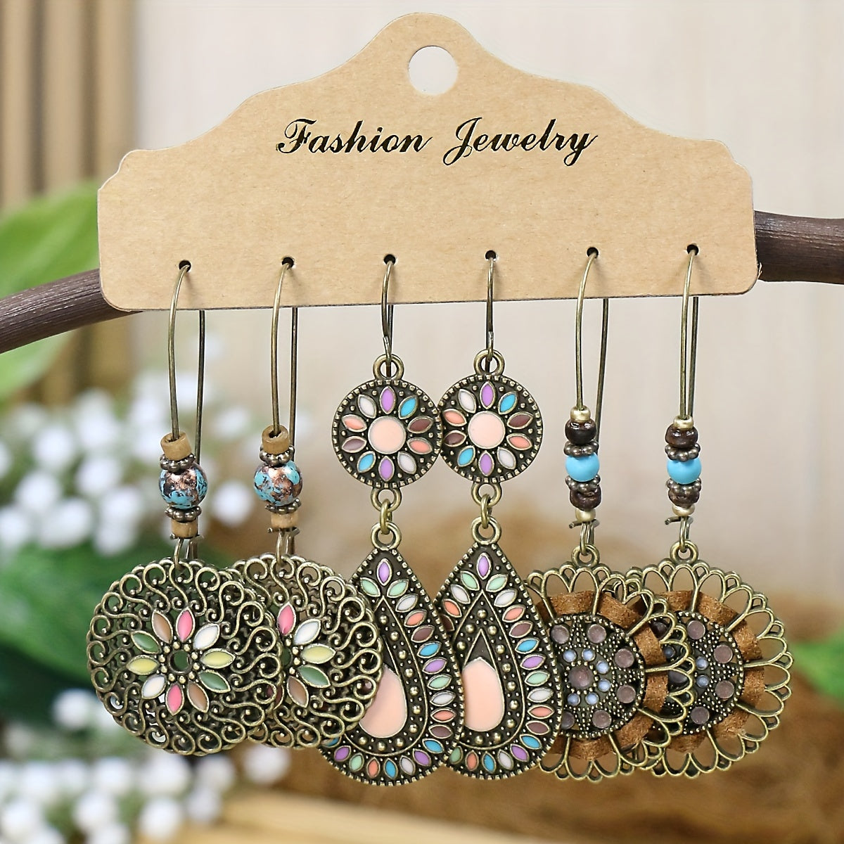 Boho Magic 12-Pair Earring Set – Tribal, Tassel & Shell Collection