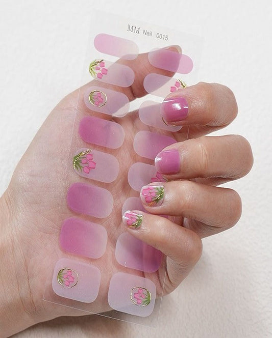 Pink Lilies Nail Art Strips