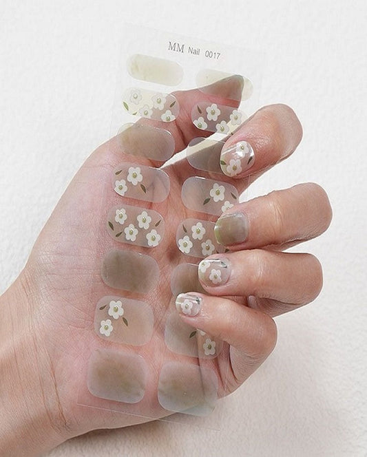 New Floral Green Nail Art Strips