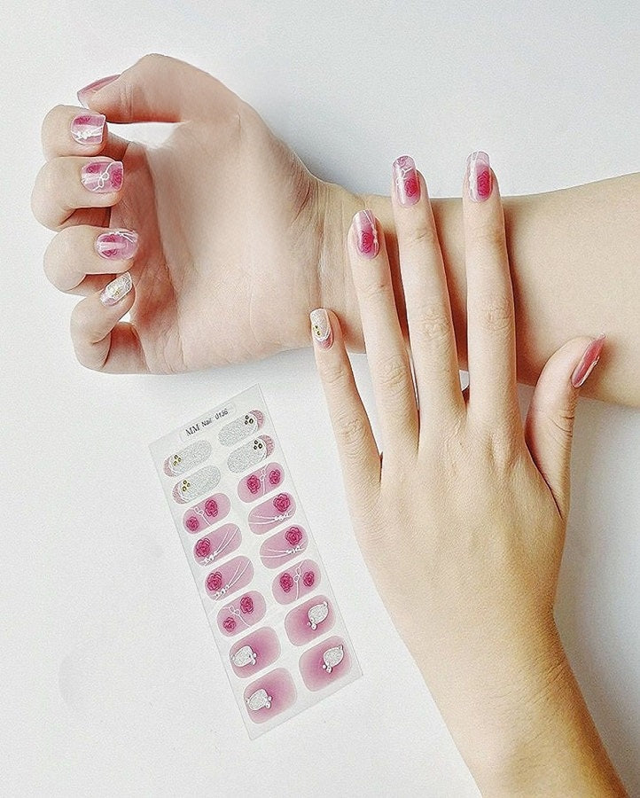 Rosy Pink Nail Art Strips