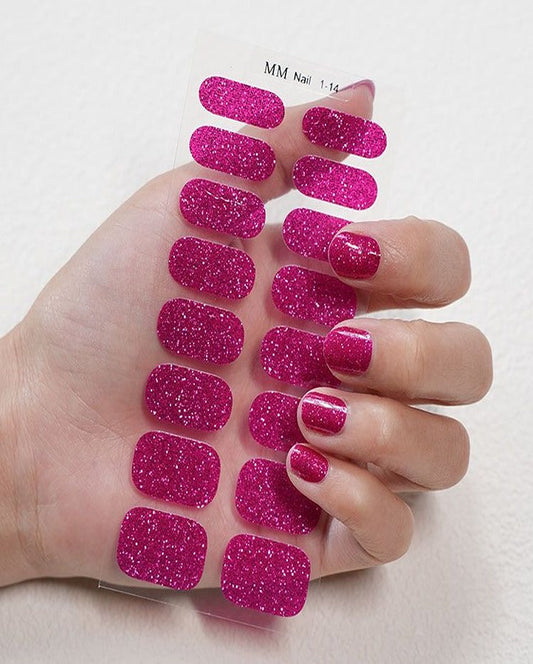 Magenta Shimmer Nail Art Strips