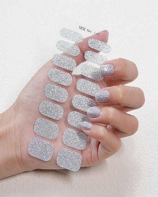Silver Shimmer Nail Art Strips