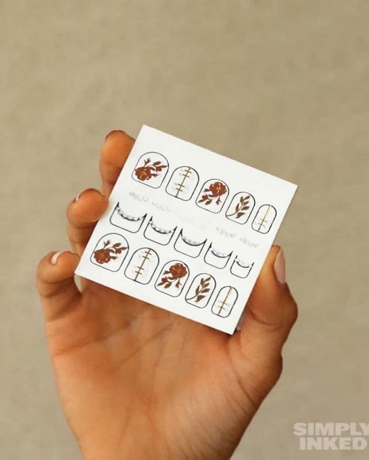 Minimalist Leaf n Flower Nail Art Sticker