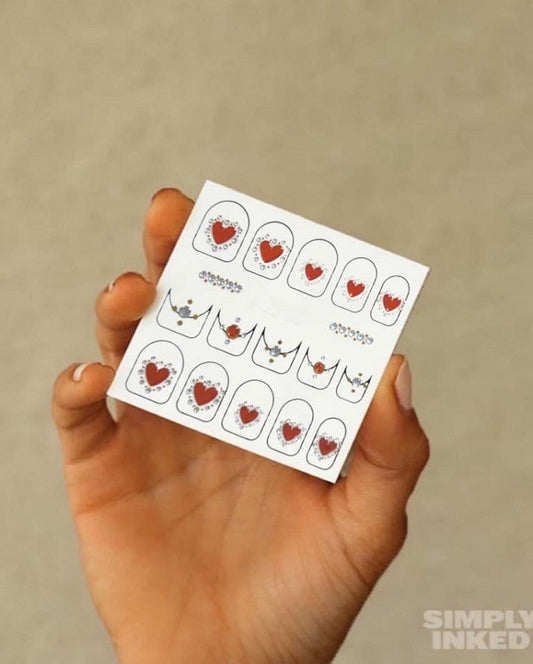 Minimalist Heart Nail Art Sticker
