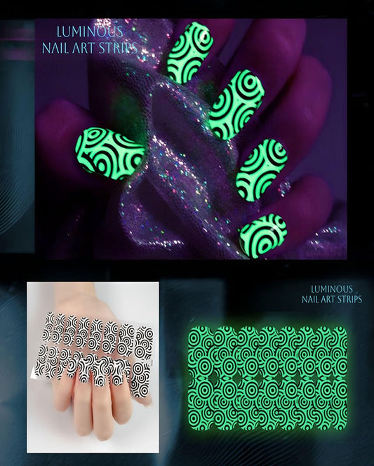 Glow In The Dark Circle Print Nail Art Strips