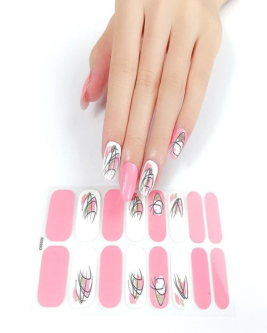 Modern Pink Overlay Nail Art Strips