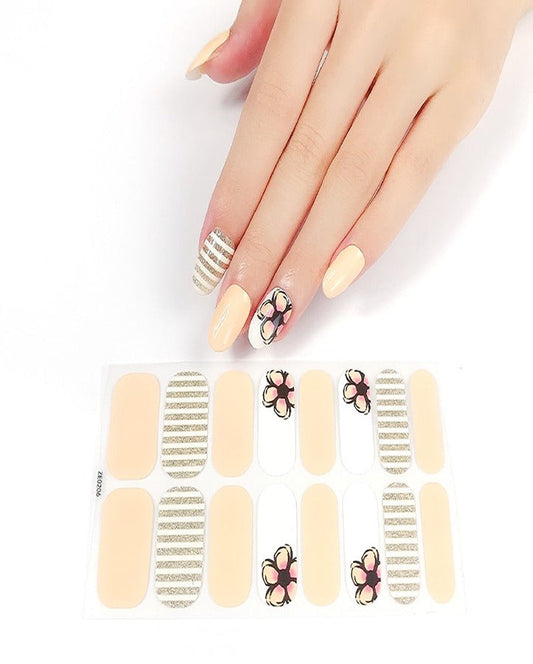 Floral Nude Nail Art Strips