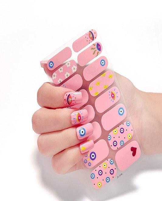 Pink Evil Eye Nail Art Strips