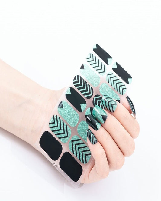 Green Tribal Nail Art Strips