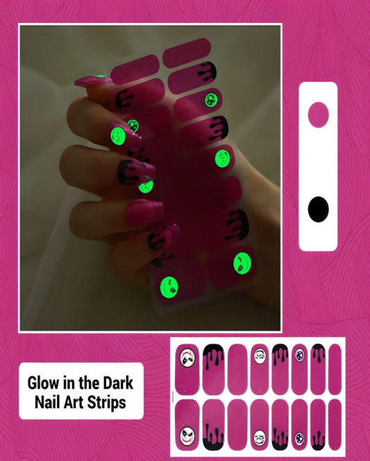Glow In The Dark Scary Face Nail Art Strips
