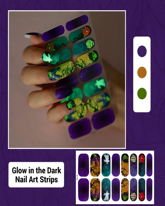 Glow In The Dark Scary Night Nail Art Strips