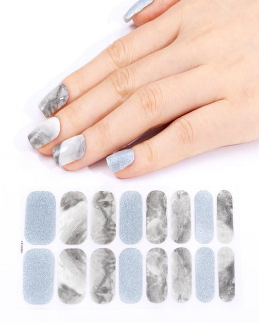 Smoky Blue Shimmer Nail Art Strips