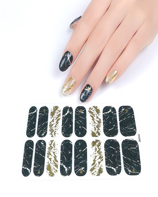 Metallic Marble Nail Art Strips
