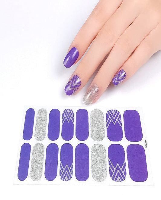 Purple Shimmer Stripe Overlay Nail Art Strips