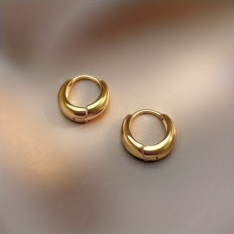 Golden Luxe Huggie Hoops –  Tarnish-free, Stainless Steel Mini Bold Earrings