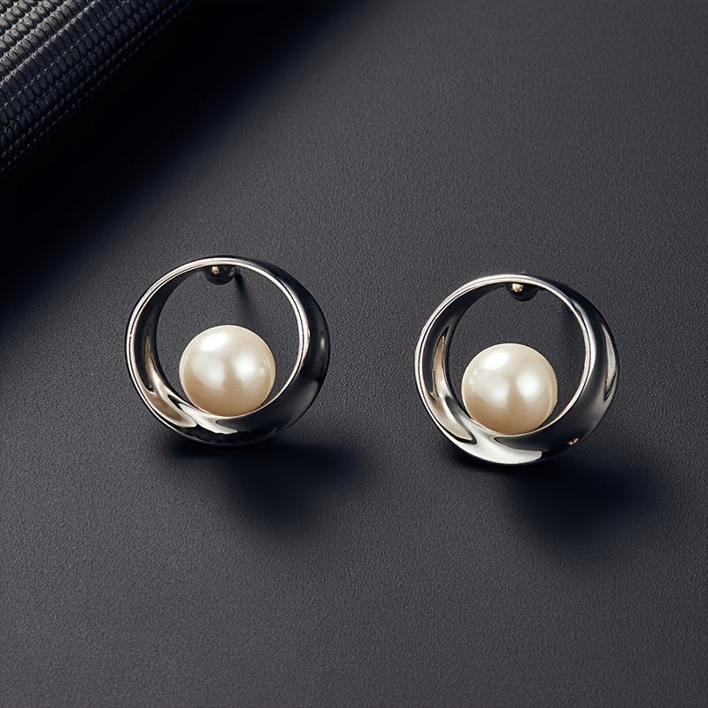 Silver Elegance Pearl Set – Classic Necklace & Earring Set