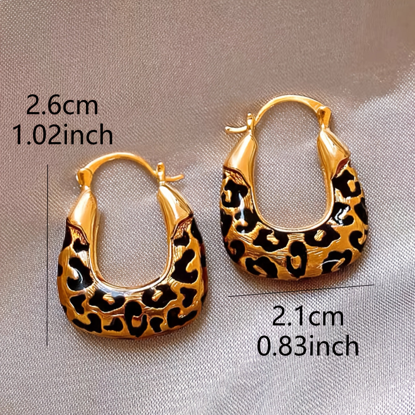 Wild Luxe Leopard Print Hoops – Bold Gold Enamel Statement Earrings