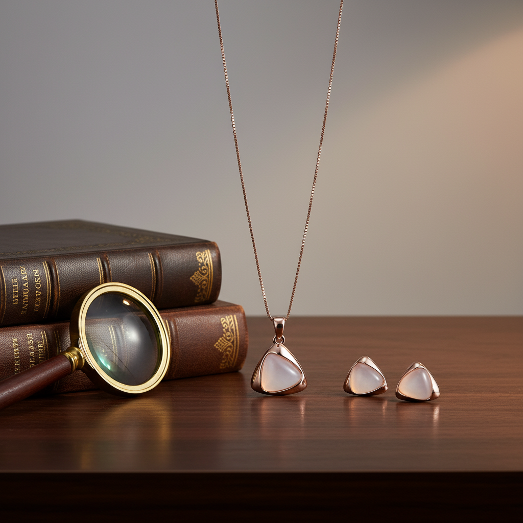 Rose Luxe TriStone Set – Elegant Rose Gold Necklace & Earring Set