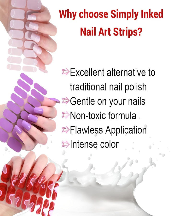 Blue & Sliver Stripe Nail Art Strips